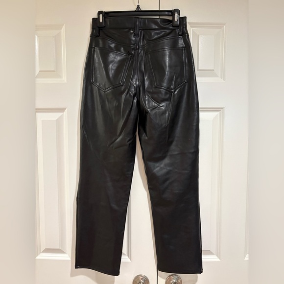 NWOT Abercrombie Leather Straight Leg Pants - Picture 3 of 3